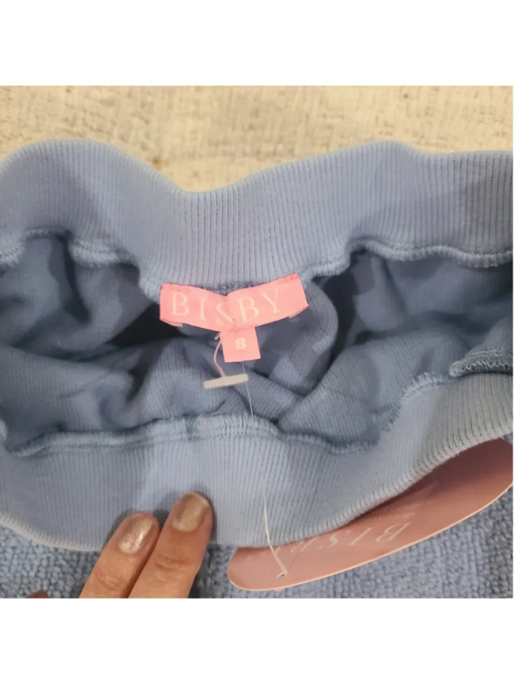 NEW Bisby Little English Toddler Girls Light Blue Terry Skirt Pull On Sz 8